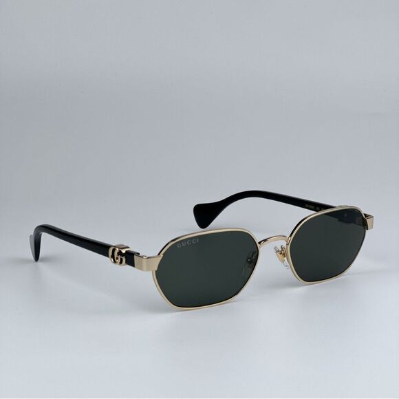 NEW Gucci GG1593S 001 Gold Grey Geometric Unisex Sunglasses GG 1593S - Picture 1 of 13